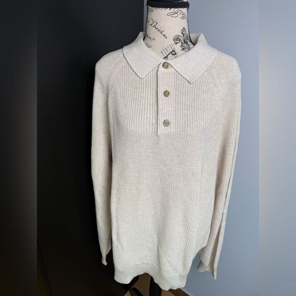 J.Crew Ribbed heritage cotton sweater-polo NWT Size XL - Picture 1 of 8